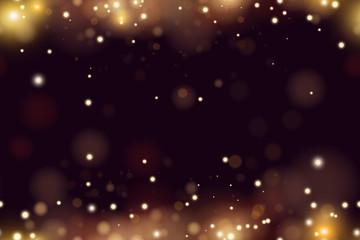 Obraz premium Abstract defocused circular golden bokeh sparkle glitter lights background. Magic christmas background. Elegant, shiny, metallic gold background. EPS 10.