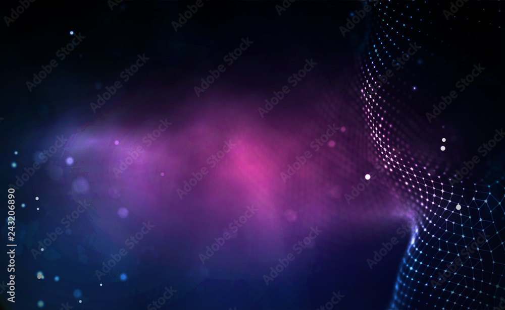 Poster blockchain technology background. cryptocurrency fintech block chain network and programming concept