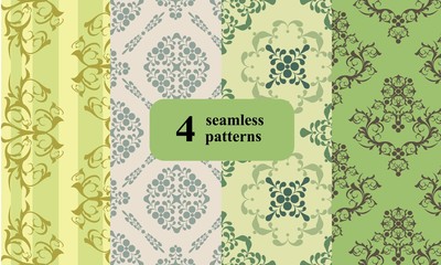 Set of vintage, seamless wallpapers.