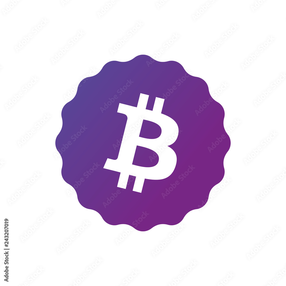 Poster bitcoin sign icon for internet money. blockchain based secure cryptocurrency. isolated vector illust