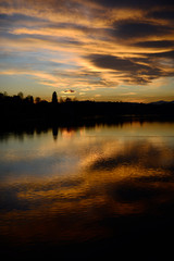 Sesto Calende. sunset on the river