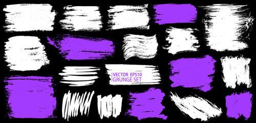 Grunge set. Detailed textures. Paint stain. Ink splash. Strokes. Splatter. Grunge backgrounds collection. Place for text or logo.