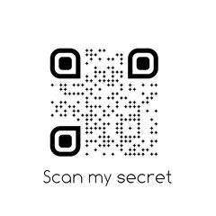 Vector illustration of Qr-code. Scanned Qr code reads I love you with hearts, valentine sticker, t-shirt graphic, greeting card, valentine's day. vector illustration,
