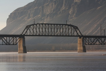 Abandoned Milwaukee rail road bridge, Columbia River, Beverly, WA