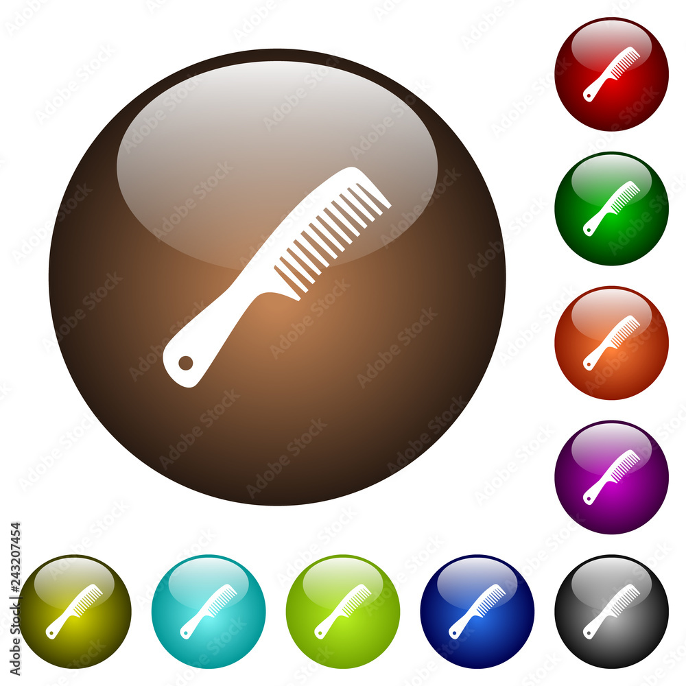 Poster comb with handle color glass buttons