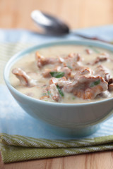 Chanterelle mushrooms cream soup