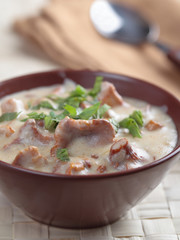 Chanterelle mushrooms cream soup