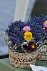 lavender flowers in a wicker basket