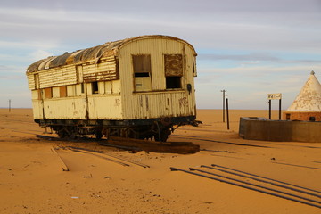 Fototapeta na wymiar in the desert the old station six