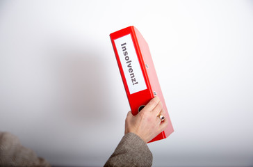 roter Insolvenz in der Hand