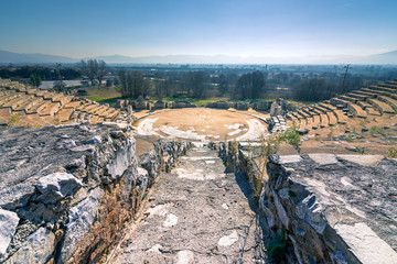Ruins of the ancient city of Philippi, Eastern Macedonia and Thrace, Greece - obrazy, fototapety, plakaty