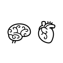 Brain and heart icon