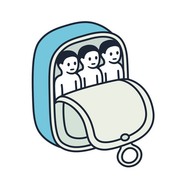 recommend clip art: People like sardines in a can