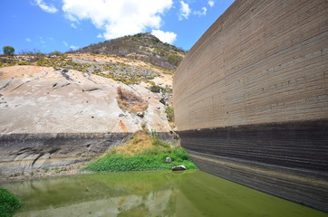 View of the dry dam "Eurico Gaspar Dutra" know as "Gargalheiras" in Brazil.