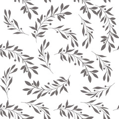 Naklejka na ściany i meble Seamless floral pattern with roses, vector illustration in vintage style
