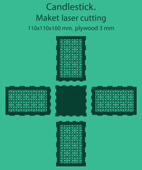 Cut out template for lamp, candle holder, lantern or chandelier (plywood 3 mm). Shadow box with oriental geometric design. Scheme is suitable for a laser cutting or printing.
