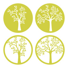 Laser cut. vector design. Laser cutting template tree. paper cutting. plotter and screen printing.
