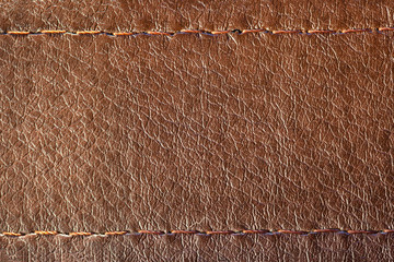 brown leather surface with stitching, background, texture, macro