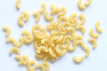 Macaroni pasta isolated on white background