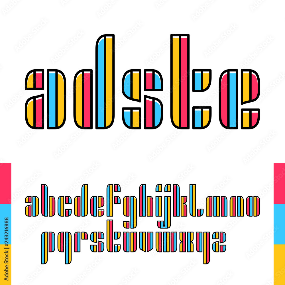 Poster vector condensed original bold display font design, alphabet, lowercase character set. easy swatch c