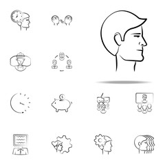 businessman avatar hand drawn icon. business icons universal set for web and mobile