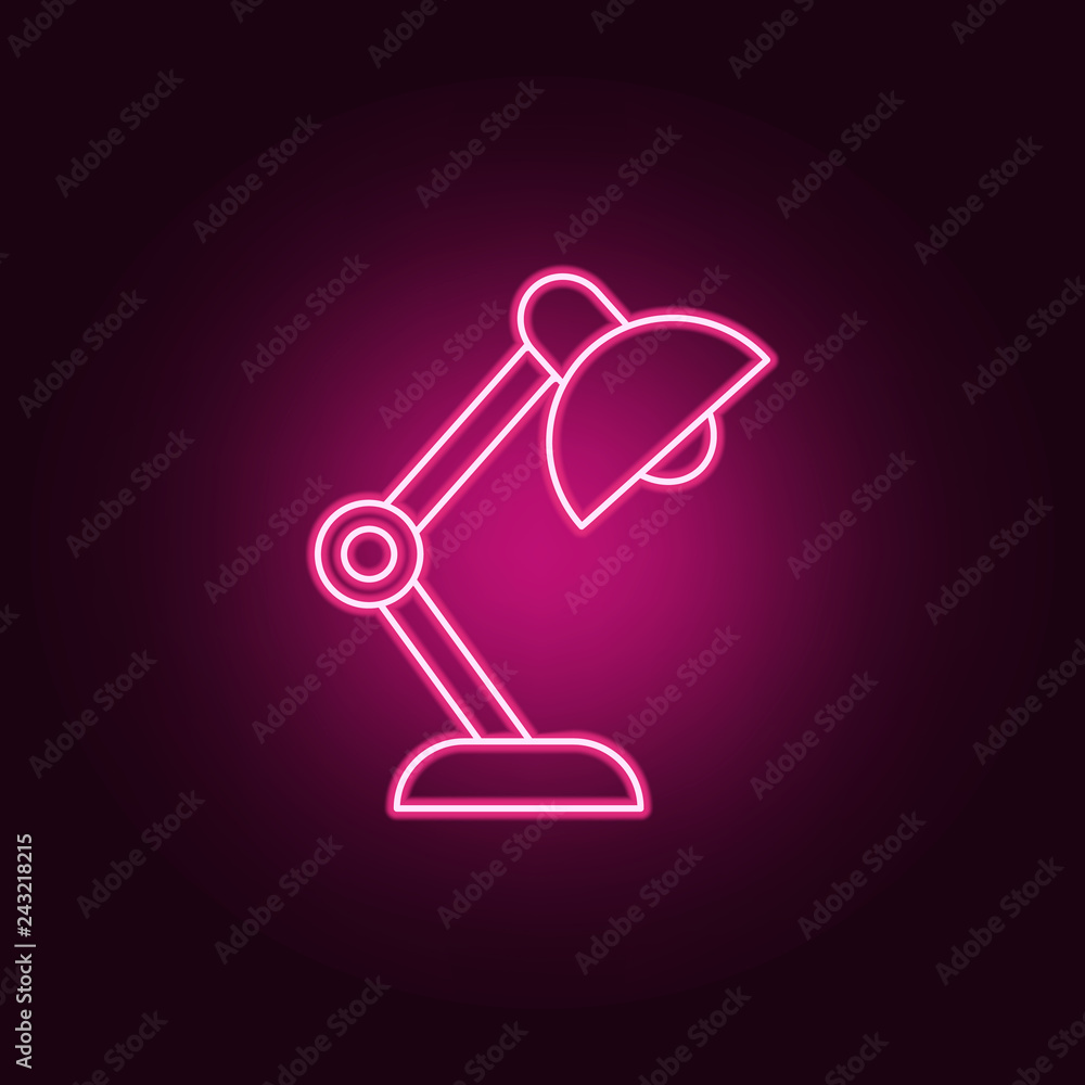 Poster table lamp smart lamp icon. elements of artifical in neon style icons. simple icon for websites, web