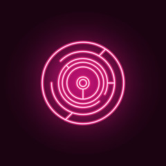 Circular maze complexity icon. Elements of artifical in neon style icons. Simple icon for websites, web design, mobile app, info graphics