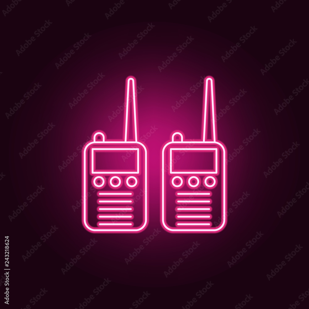 Poster intercom police radio icon. elements of artifical in neon style icons. simple icon for websites, web
