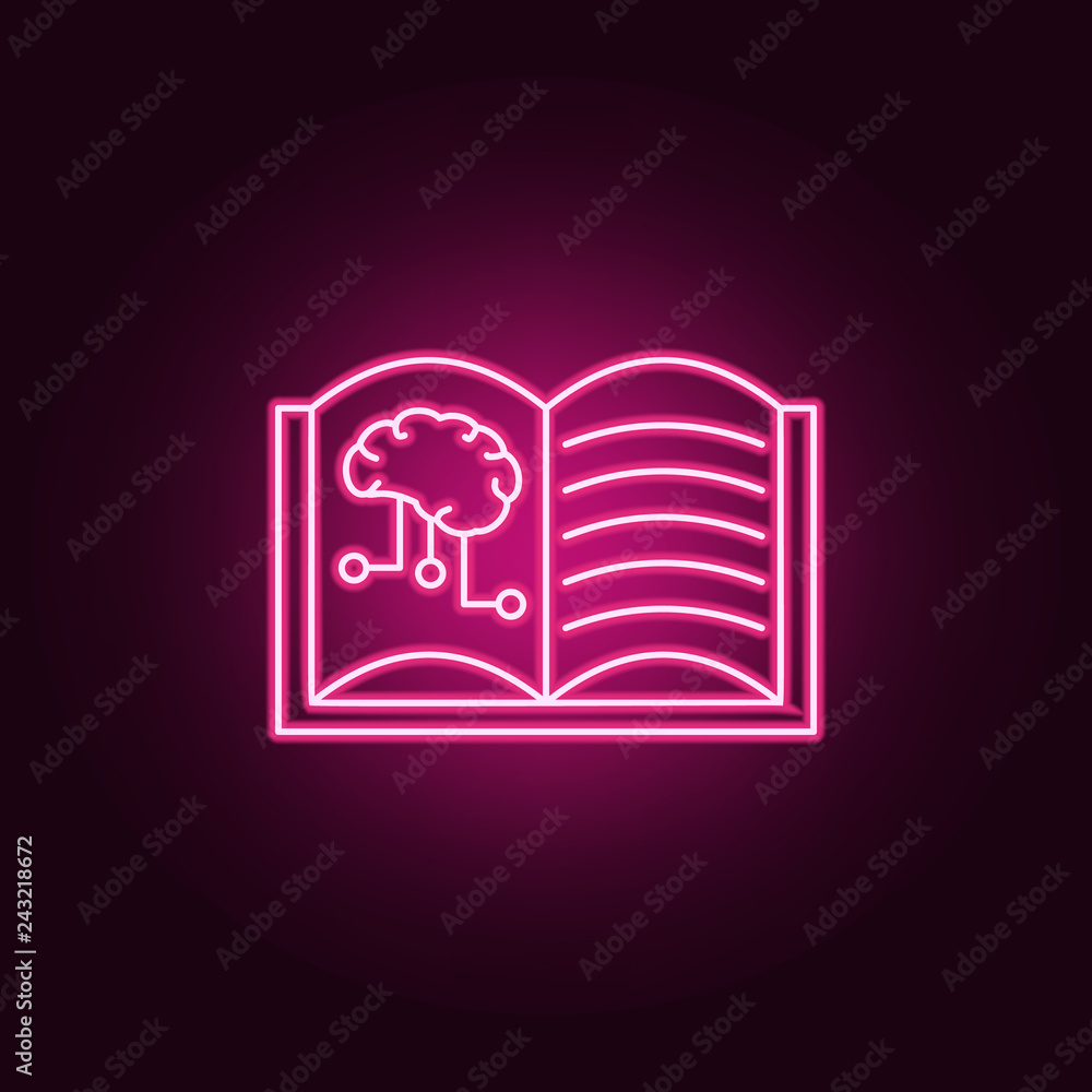 Poster deep learning artificial intelligence brain icon. elements of artifical in neon style icons. simple 