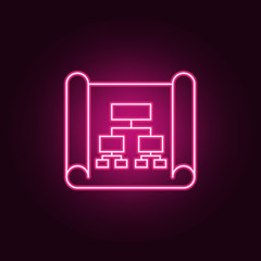 Business analytics, flow process icon. Elements of artifical in neon style icons. Simple icon for websites, web design, mobile app, info graphics