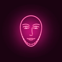 Anti aging neck surgery icon. Elements of anti agies in neon style icons. Simple icon for websites, web design, mobile app, info graphics