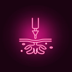 Fototapeta na wymiar Injection Skin Cleansing icon. Elements of anti agies in neon style icons. Simple icon for websites, web design, mobile app, info graphics