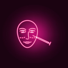 Face antiaging botox  icon. Elements of anti agies in neon style icons. Simple icon for websites, web design, mobile app, info graphics