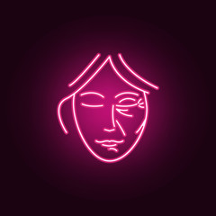 Woman beauty anti-aging  icon. Elements of anti agies in neon style icons. Simple icon for websites, web design, mobile app, info graphics