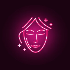 Face lift surgery beauty  icon. Elements of anti agies in neon style icons. Simple icon for websites, web design, mobile app, info graphics