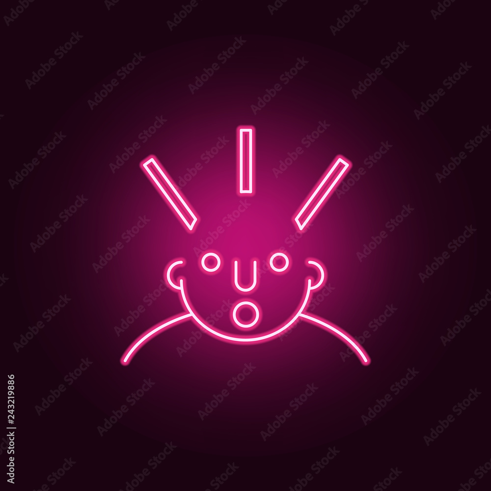Aufkleber surprised on mind icon. elements of what is in your mind in neon style icons. simple icon for websit