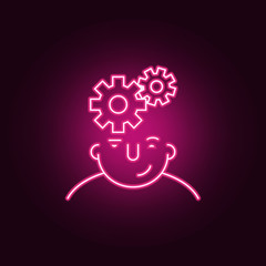 mind on head icon. Elements of What is in your mind in neon style icons. Simple icon for websites, web design, mobile app, info graphics