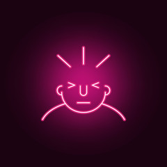 headache on mind icon. Elements of What is in your mind in neon style icons. Simple icon for websites, web design, mobile app, info graphics