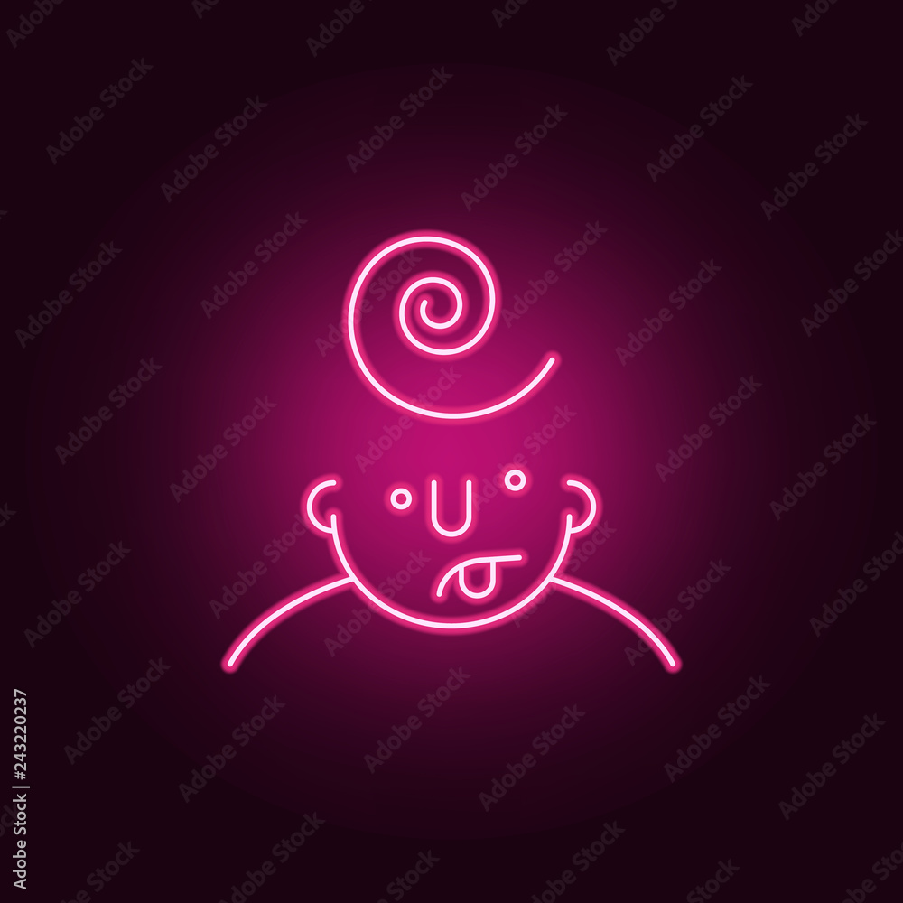 Aufkleber confuse on mind icon. elements of what is in your mind in neon style icons. simple icon for websites