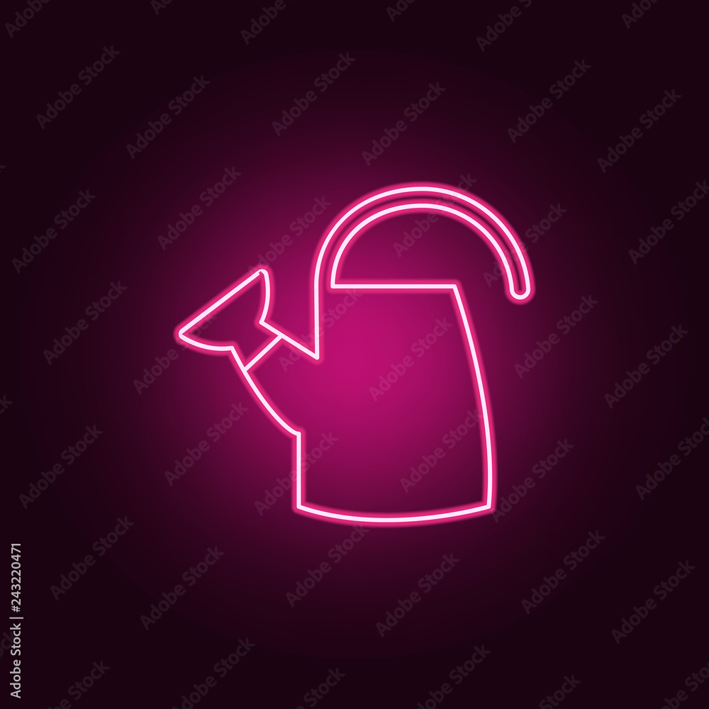 Poster watering can icon. elements of sprinkler in neon style icons. simple icon for websites, web design, 
