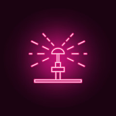 lawn watering system icon. Elements of Sprinkler in neon style icons. Simple icon for websites, web design, mobile app, info graphics