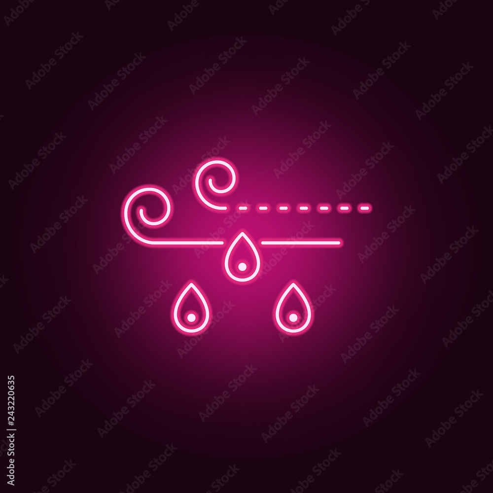Poster wind with rain icon. elements of sprinkler in neon style icons. simple icon for websites, web design