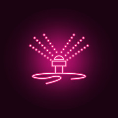 lawn watering system icon. Elements of Sprinkler in neon style icons. Simple icon for websites, web design, mobile app, info graphics