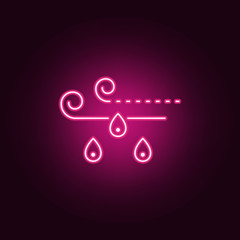 wind with rain icon. Elements of Sprinkler in neon style icons. Simple icon for websites, web design, mobile app, info graphics