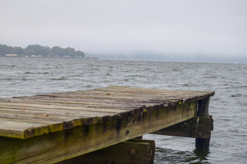 wooden pier on the lake