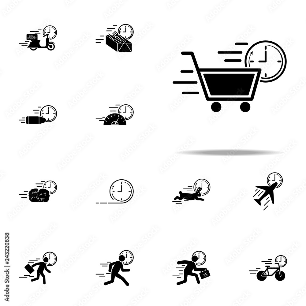 Aufkleber shopping speed icon. speed icons universal set for web and mobile