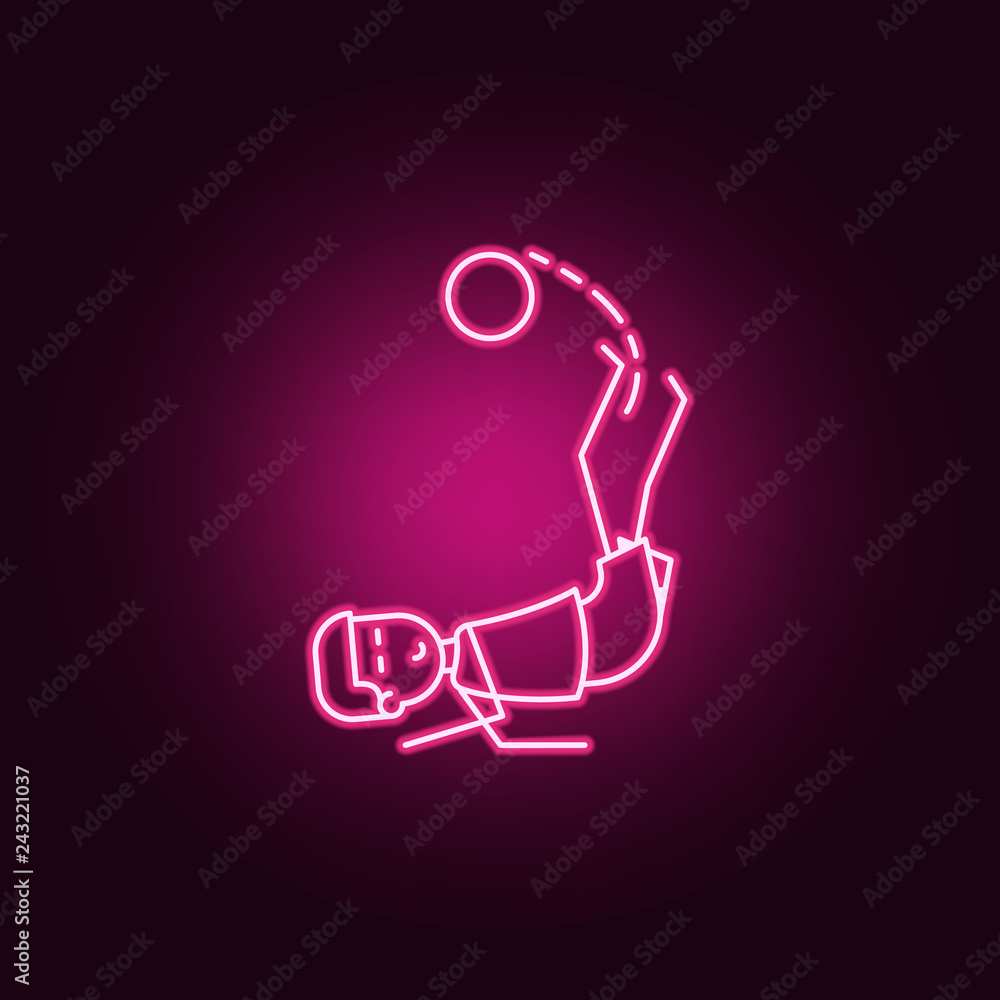 Aufkleber kick kicker icon. elements of soccer in action in neon style icons. simple icon for websites, web de