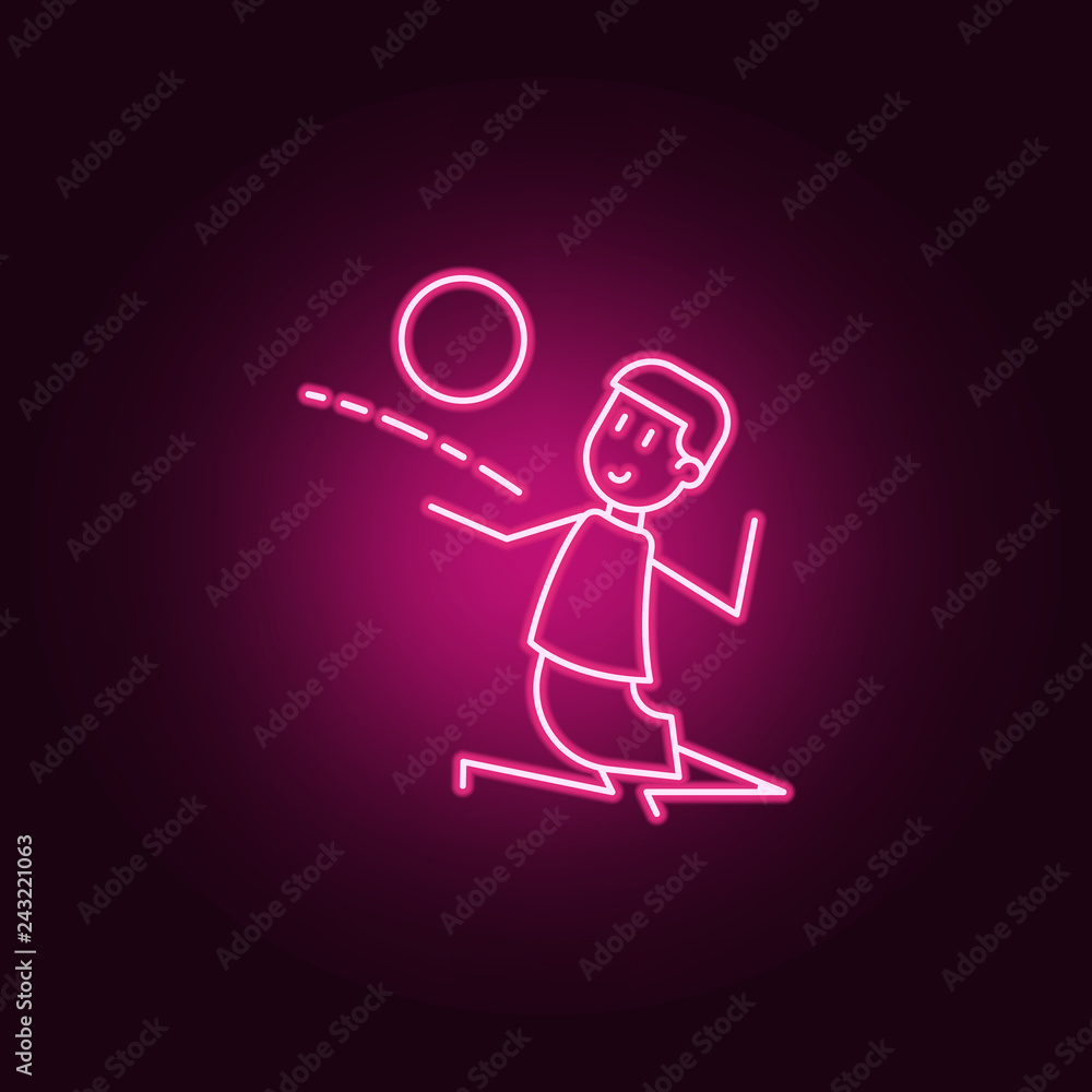 Aufkleber soccer player with ball icon. elements of soccer in action in neon style icons. simple icon for webs