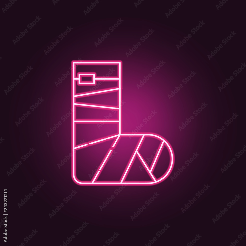 Poster broken leg icon. element of medicine physiotherapy of legs icon for mobile concept and web apps. thi