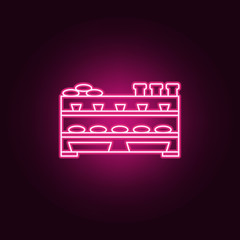 bakery counter outline icon. Elements of Mall Shopping center in neon style icons. Simple icon for websites, web design, mobile app, info graphics